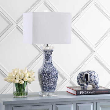 May 28" Ceramic/Crystal LED Table Lamp - JONATHAN Y